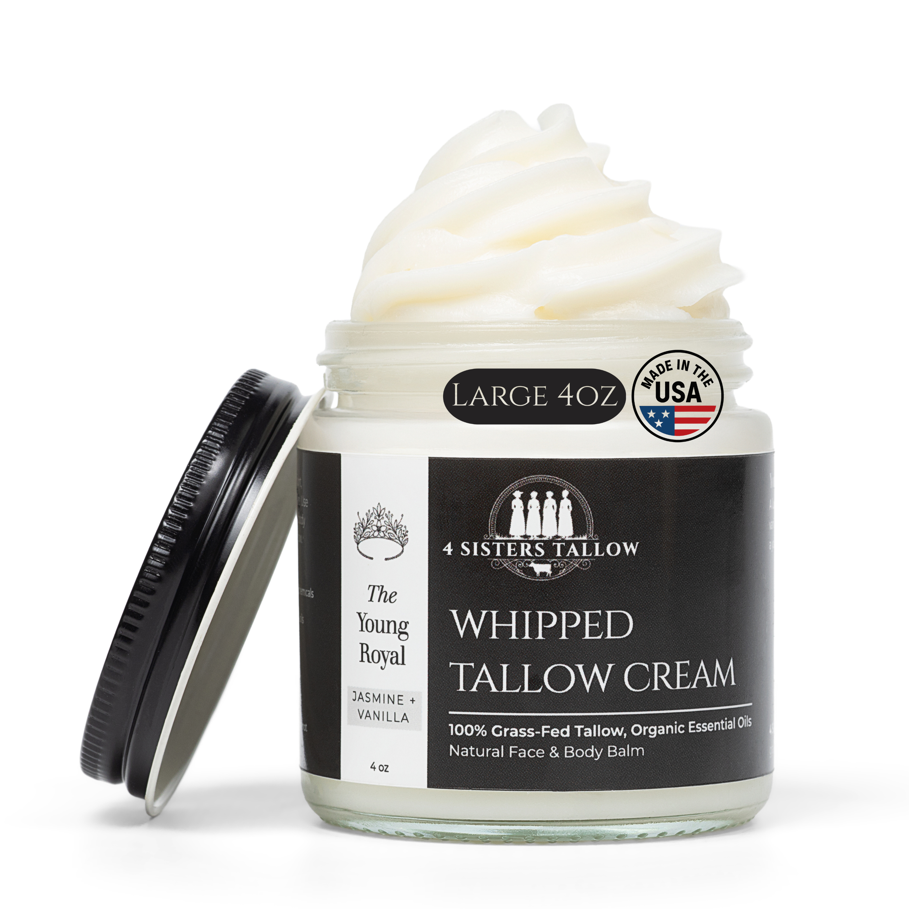 Scent: Jasmine & Vanilla Young Royal Whipped Tallow Balm for face and skin