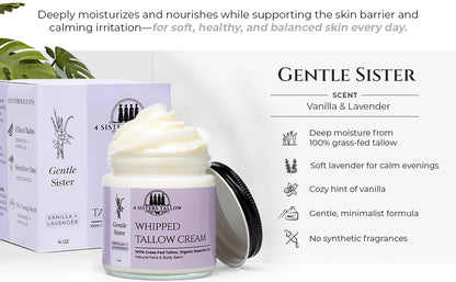 Scent: Lavender & Vanilla Gentle Sister Whipped Tallow Balm for face and skin