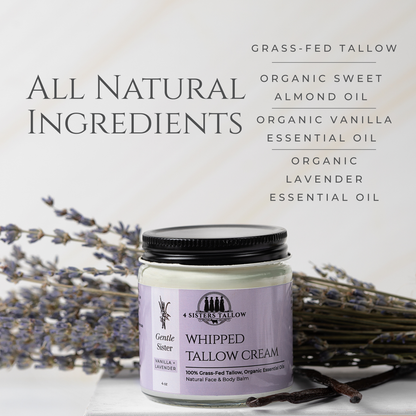 Scent: Lavender & Vanilla Gentle Sister Whipped Tallow Balm for face and skin