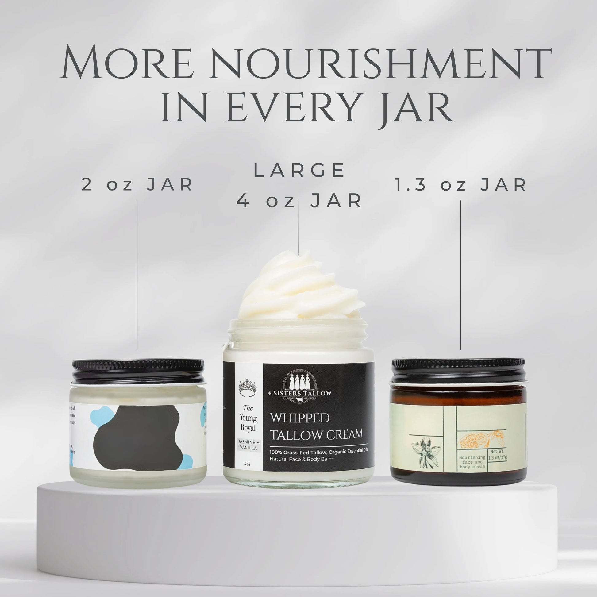 Scent: Jasmine & Vanilla Young Royal Whipped Tallow Balm for face and skin