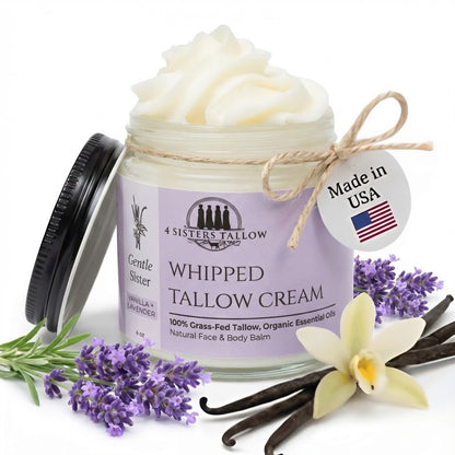 Scent: Lavender & Vanilla Gentle Sister Whipped Tallow Balm for face and skin